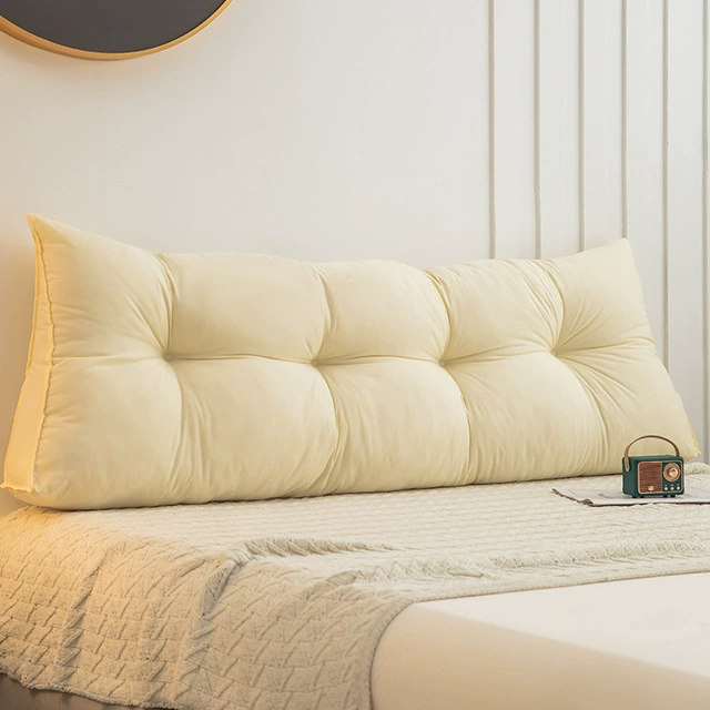 Бежевая подушка для изголовья, новая модель 2024 года, треугольная подушка для кровати, модная мягкая подушка для татами, предотвращающая столкновения, без разборки, моющаяся, золотая, маленькая