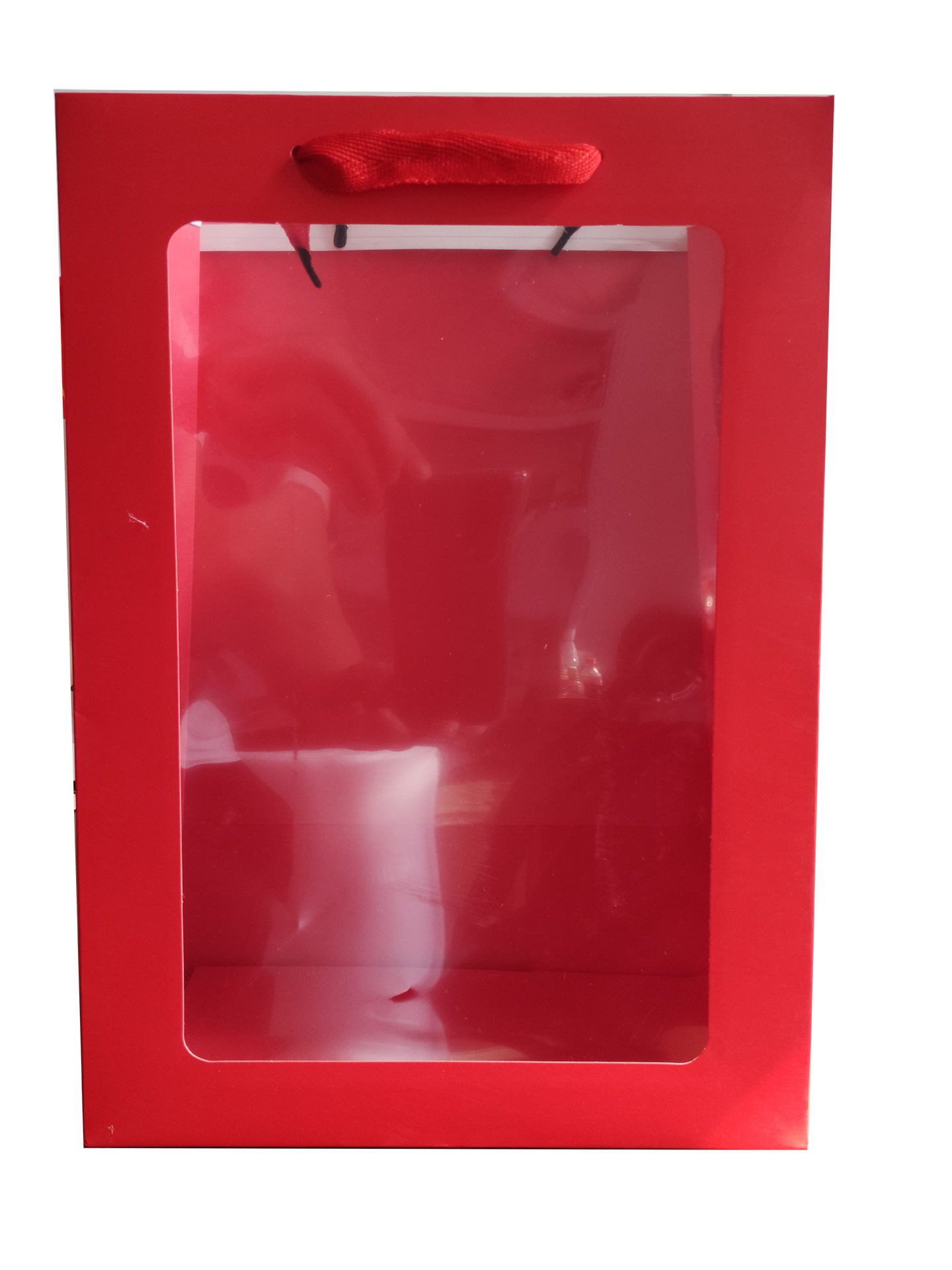 Envío gratis bolsa de regalo de ventana embalaje de regalo de flores del día de San Valentín bolso de mano ventana ventana juguete bolsa de papel fabricante al por mayor