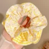 88# жёлто‑белый мелкий цветочный двухсторонний, ≈15 см