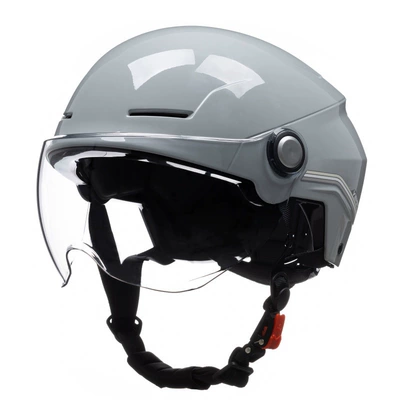 Motosiklet kaskı (dəbilqə) – motorcycle Men's Four Seasons helmet - cold-gray-with-short-transparent