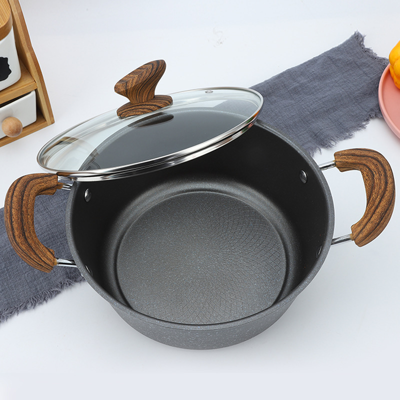 Sartén antiadherente engrosada maifan piedra wok pan de tres piezas Reunión Anual regalo olla actividad caja de regalo sartén antiadherente traje