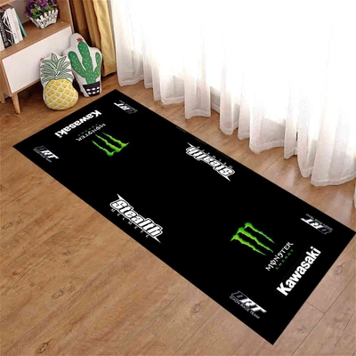 Rug, Living Room Motorcycle Decorative, Avtomobil döşəmə paspasları - motorcycle-12-40120cm-crystal-velvet-dot-plastic-bottom