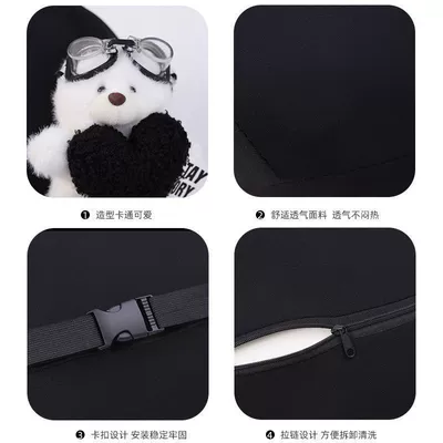 New car headrest neck pillow, cute car lumbar support, in-car backrest cushion, waist support pillow, car cushion for girls (Headrest) - car-accessories-note-vehicle-model-sport-seats-require-extended-headrest-fasteners