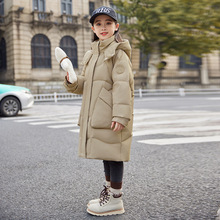 新款儿童ABC中长款女童羽绒服过膝加厚中大童冬季女孩子学生外套
