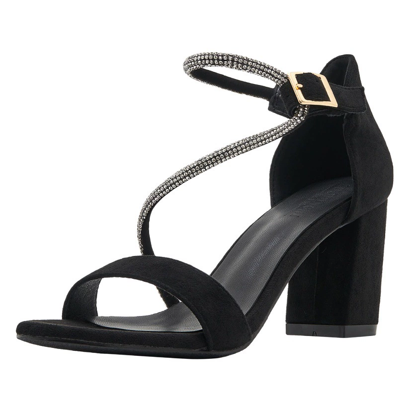 Jotini YB-3 Босоножки больших размеров на массивном каблуке и толстом каблуке, женские туфли на высоком каблуке со стразами 41 42 43, маленький размер 33