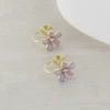 Purple mosquito coil, ear clips, flowered
