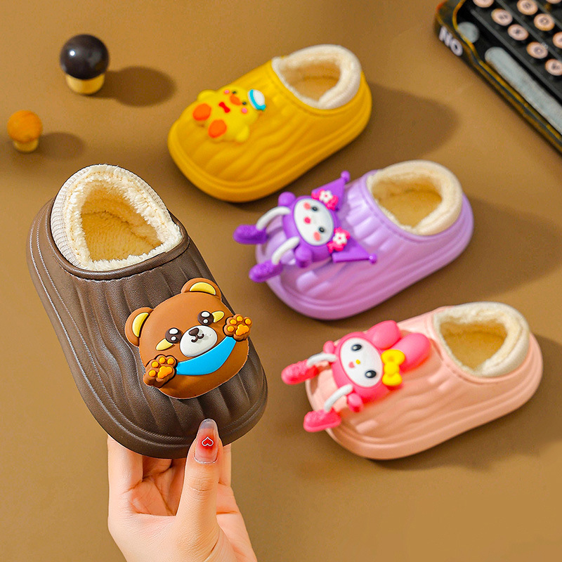 Zapatillas de algodón para niños invierno bebés bolsas cálidas de peluche zapatillas de algodón lindas para niñas y niños zapatillas de algodón caseras