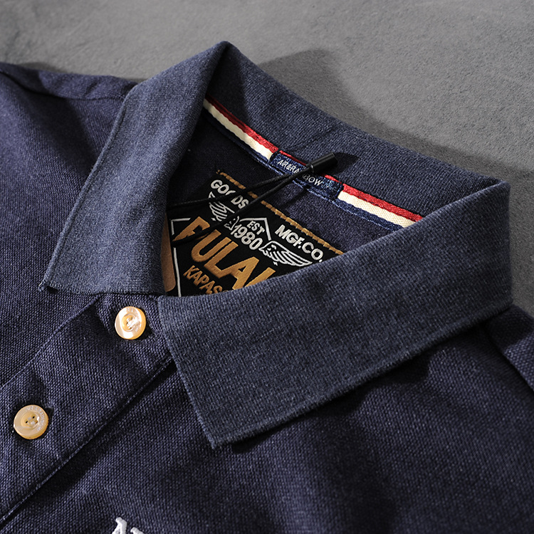 Spring and summer new American minimalist original men's turn collar short-sleeved T-shirt casual youth POLO shirt PK508 10 Spring and summer new American minimalist original men's turn collar short-sleeved T-shirt casual youth POLO shirt PK508 10