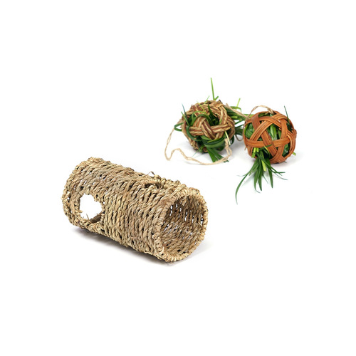 Amazon Best Selling Products Rabbit Toy Hamster Teeth Grass Ball Hanging Grass Rack Apple Branch Pet Supplies