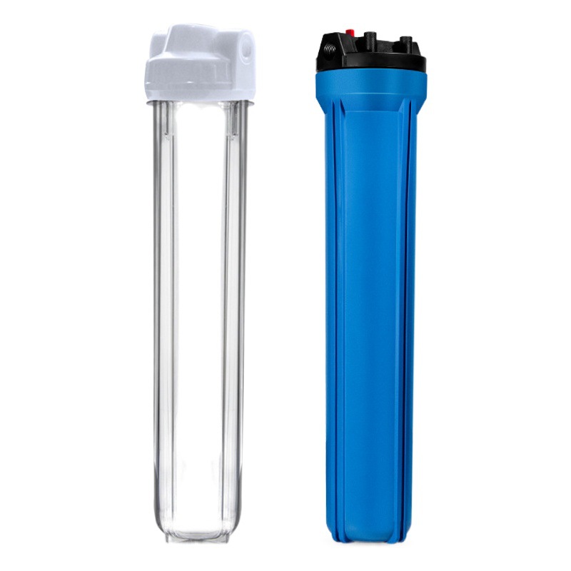 Botella de filtro transparente de algodón PP de 20 pulgadas, prefiltro para purificador de agua del grifo doméstico.