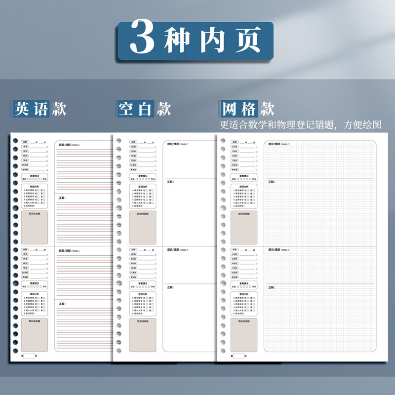 루즈리프 오류책 분리형 고등학생 A4 대학원입학시험 대학생 수학 오류 정정책 주디펑 전집