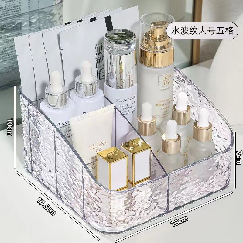 Juna caja de almacenamiento de cosméticos de lujo ligero tocador de escritorio lápiz labial productos para el cuidado de la piel ondulación de agua acrílico de gran capacidad