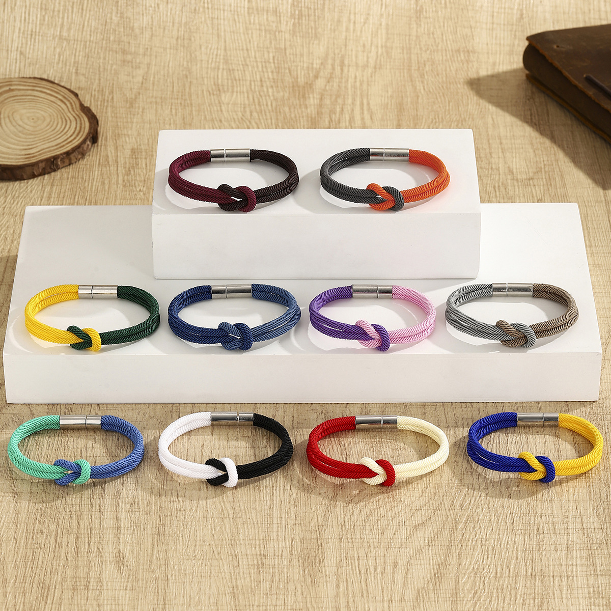 Amazon Cross-Border Figure-Eight Knot Milan Rope Two-Color Adjustable Simple Bracelet Friendship Gift for Men and Women