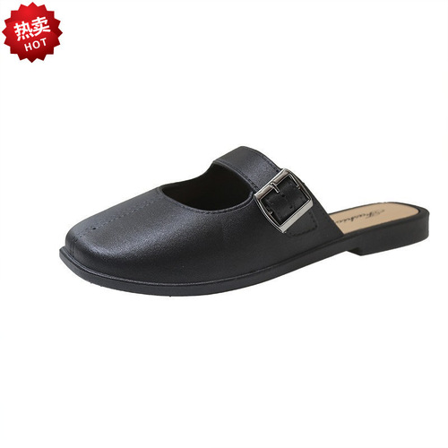Slippers for women in summer wear, baotou and semi-drag sandals for women, Mary Jane, 2025 new style, slip-on, flat, slip-on sandals