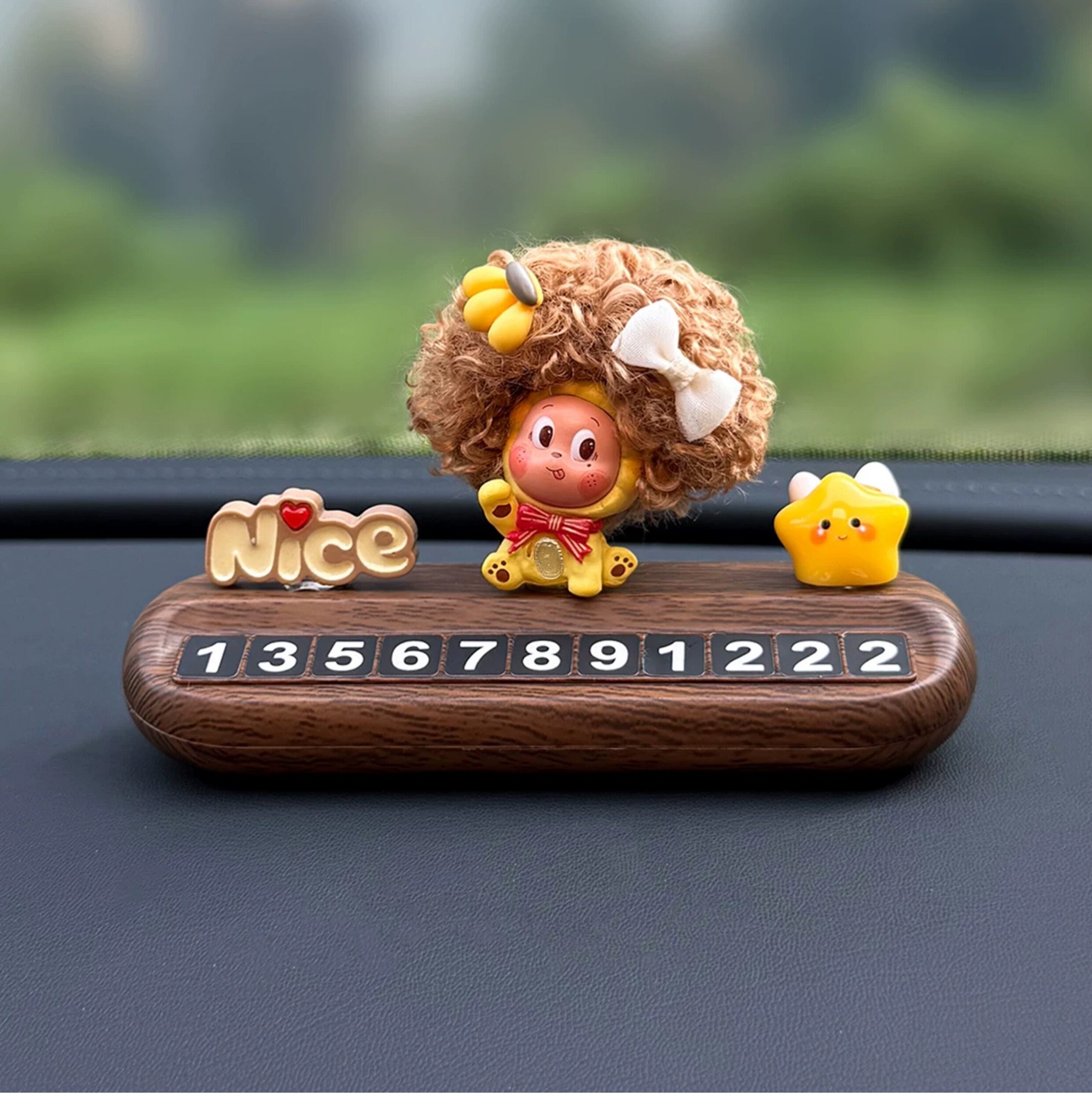 2026 New Star-Shaped Temporary Parking Number Plate for Car, Cute Female Car Phone Number Plate