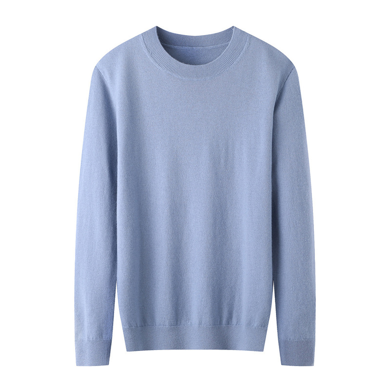 Brand cut label spring and autumn men's solid color classic round neck fashion casual warm solid color bottoming sweater 88