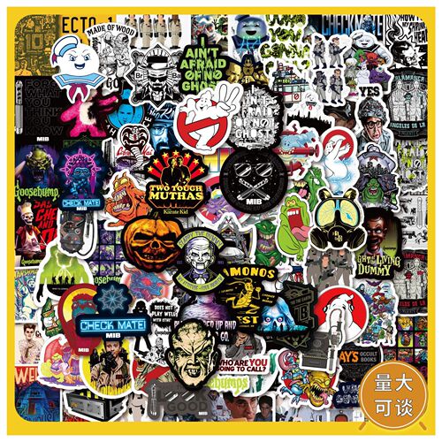 50-100 pieces of Cross-border American TV series Ghostbusters Doodle Sticker DIY Luggage Phone Personal Trendy Decal