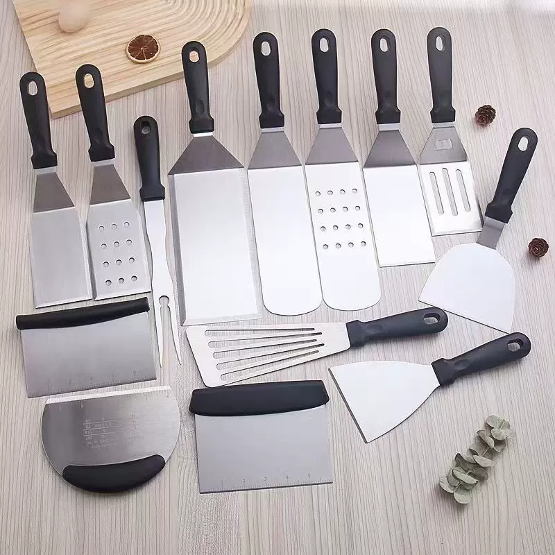 煎鱼烧烤铲塑料柄不锈钢小煎铲漏铲牛排铲料理披萨铲披萨专用