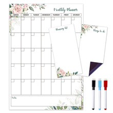 亚马逊热卖家庭计划表 磁性日历冰箱贴 每日每周每月可擦写留言板