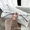 New TR90 polygon large frame plain multi -match blue light glasses Xiahongshu net red female with myopia glasses rack