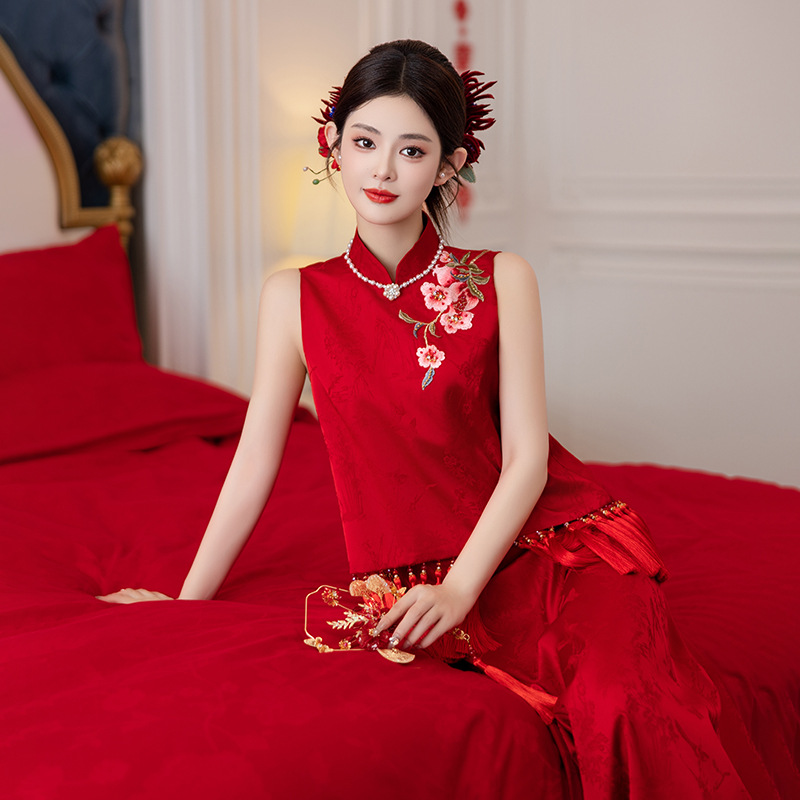 Qipao Toast Dress for Bride 2026 New Style High-End Elegant New Chinese Style Wedding Morning Gown Improved Engagement Dress