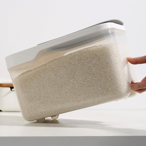 Sealed rice bucket moisture-proof and insect-proof rice box Japanese household 20 catties thickened transparent plastic storage box with lid wholesale