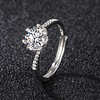 Fashionable zirconium, ring with stone suitable for men and women, wedding ring, light luxury style, one carat, on index finger