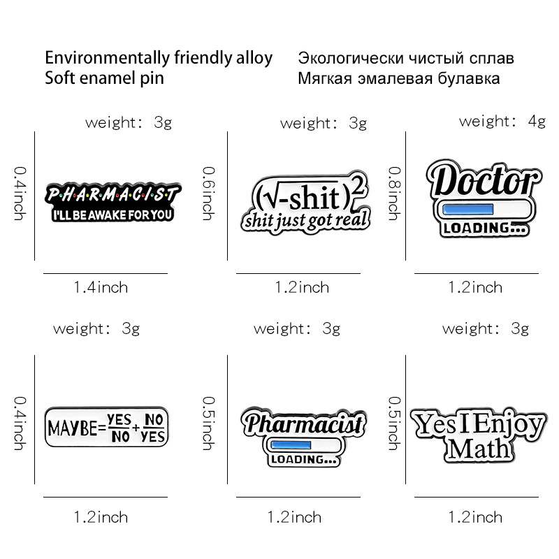 10g Weight Brooches Classification Casual, School, Daily Occasion Alloy Material Letter Pattern All Seasons Season Unisex Gender Stoving Varnish Design Preppy Style Style Preppy Style Pin Letter Alloy Stoving Varnish Unisex Brooches 无