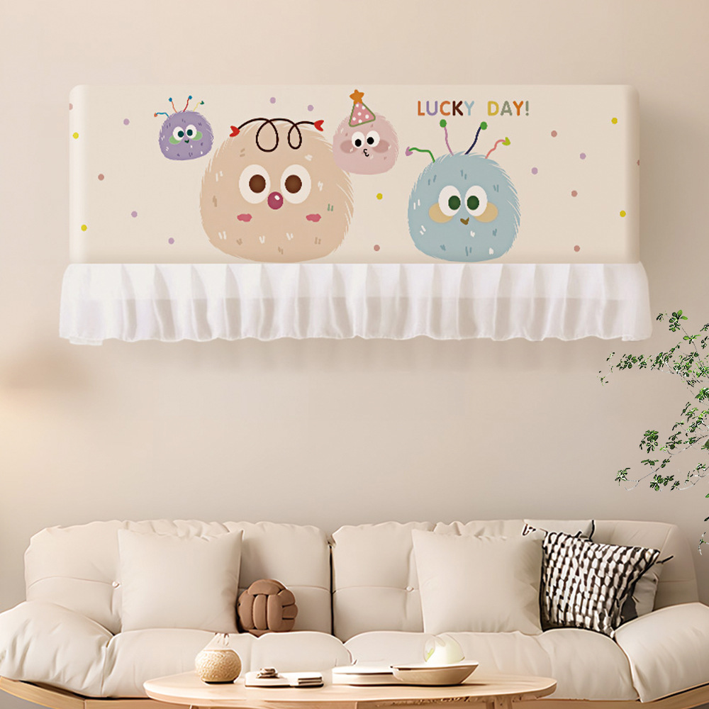 Tablero de cortina de parabrisas de aire acondicionado Tela de cubierta antipolvo de soplado recto 2025 nueva cortina de hilo de barrera para bebés de confinamiento montado en la pared