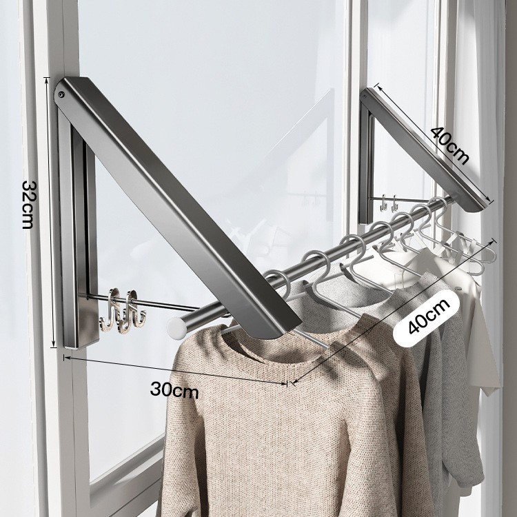 알루미늄 건조 랙-40cm 극이있는 총 회색 2