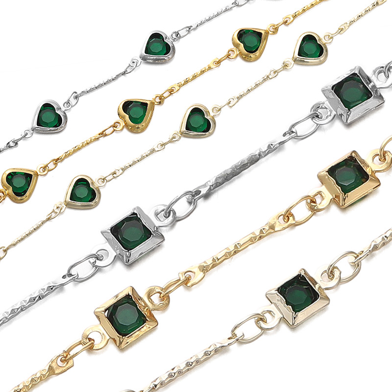 20g Weight Chain Jewelry Making Type Diameter 4.5mm Jewelry Making Size Zircon Inlay Material DIY Jewelry Accessories Classification One Meter Quantity Copper Material Geometric Pattern Plating Design Simple Style Style One Meter Copper Zircon  Diameter 4.5mm Jewelry Accessories Chain 10