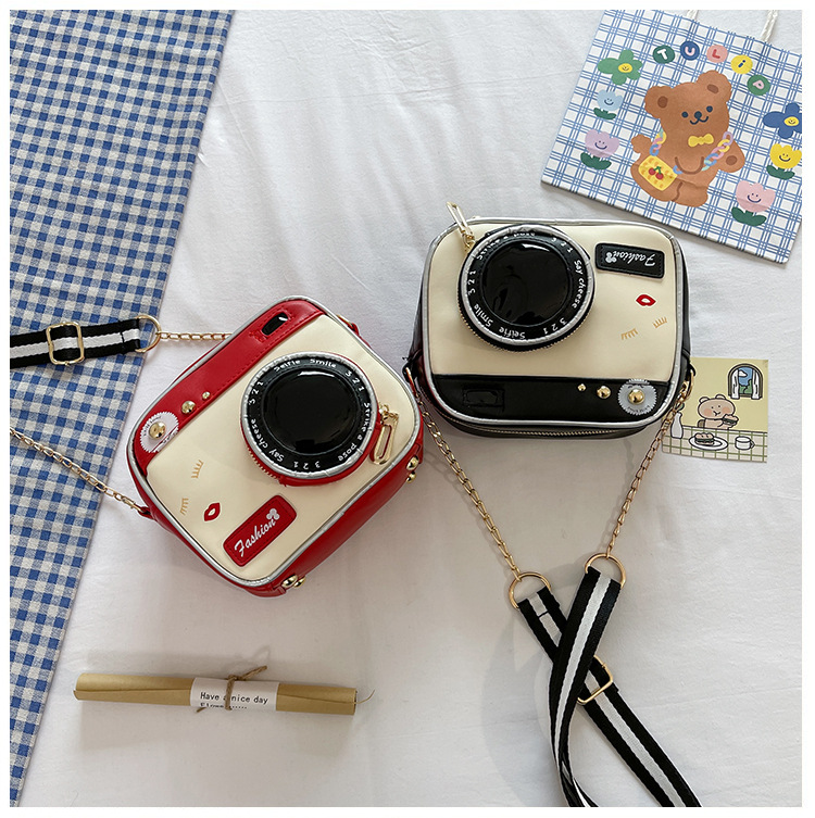 554g Weight Polyester Lining Material Zipper Closure Type Single Shoulder Strap Strap Type Camera Bag Bags Type Casual, Daily Occasion Polyester Material Geometric Pattern All Seasons Season Unisex Gender Cute Style Square Shape Pink, Red, Black Color Medium Size Unisex Medium Geometric Square Zipper Camera Bag 1