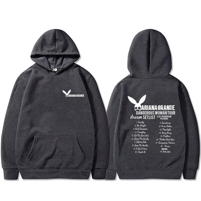 Moda Ariana Grande Dangerous Mujer Tour Merch Hoodie Male
