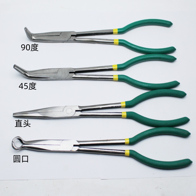尖嘴钳子弯嘴钳11寸加长弯头钳夹持钳尖咀钳子长嘴钳子尖头钳