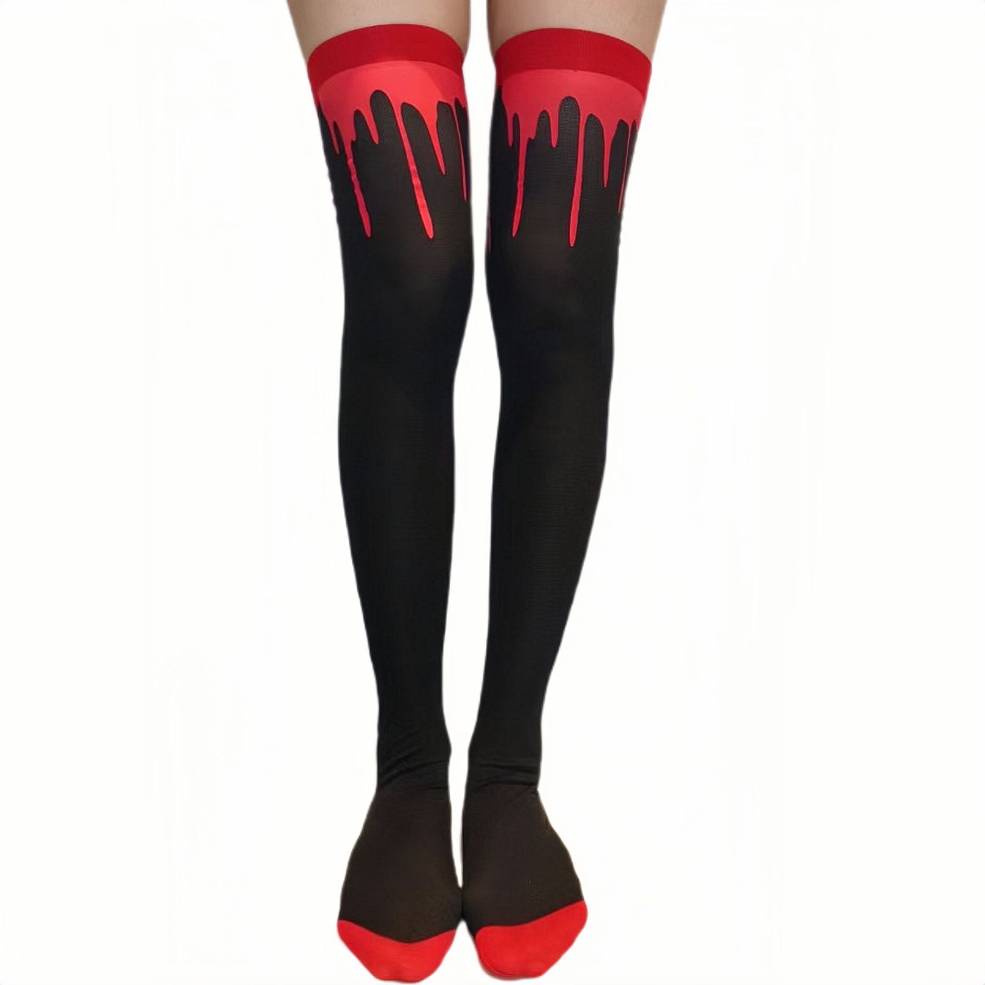 Los fabricantes suministran las medias del Festival del partido de Halloween Festival visten accesorios de ropa calcetines sobre la rodilla calcetines de sangre calcetines de enfermera