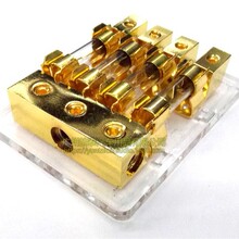 汽车音响功放低音炮电源保险座一分四保险丝一出四熔断器FUSE 60A