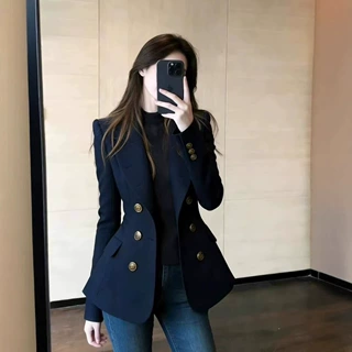 法式高级感双排扣西装外套女百搭春秋季新款气场强大通勤西服上衣