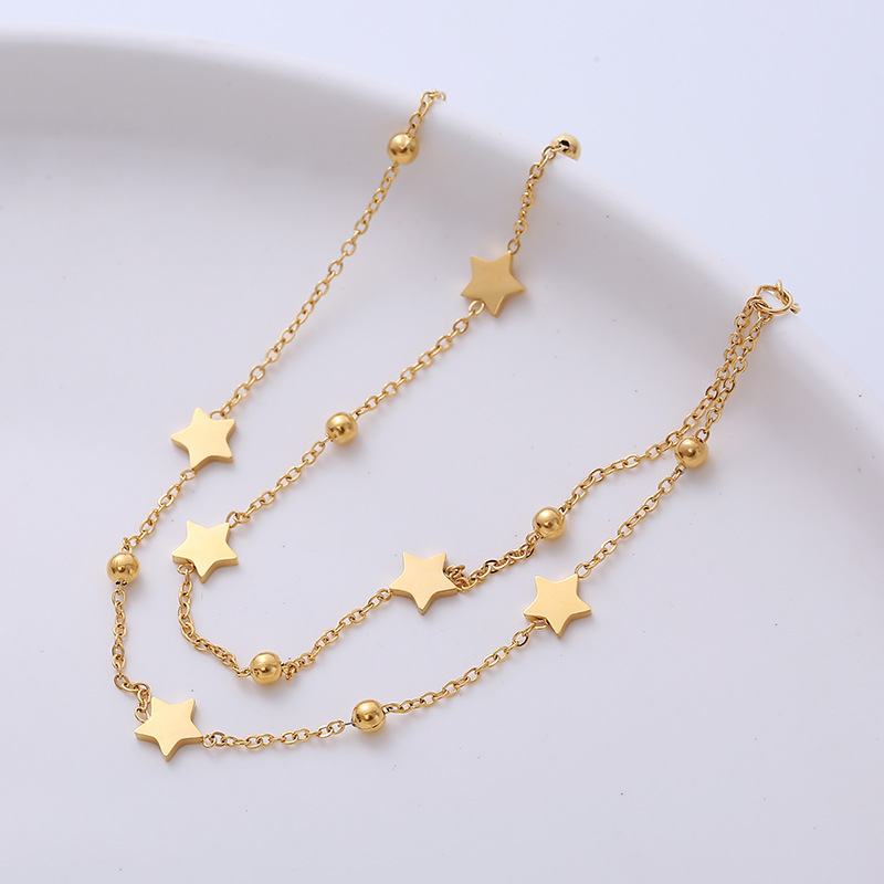 Sweet Star Titanium Steel Bracelets Layered Stainless Steel Bracelets