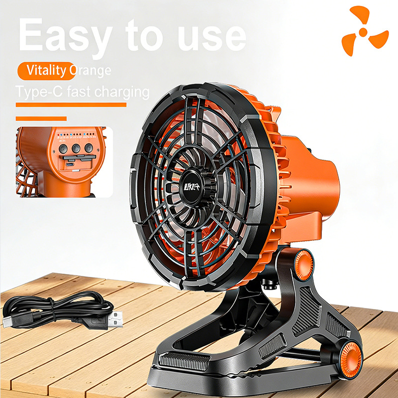Ventilador para Cámping con Luz con Control Remoto, Silencioso y Recargable para Exteriores