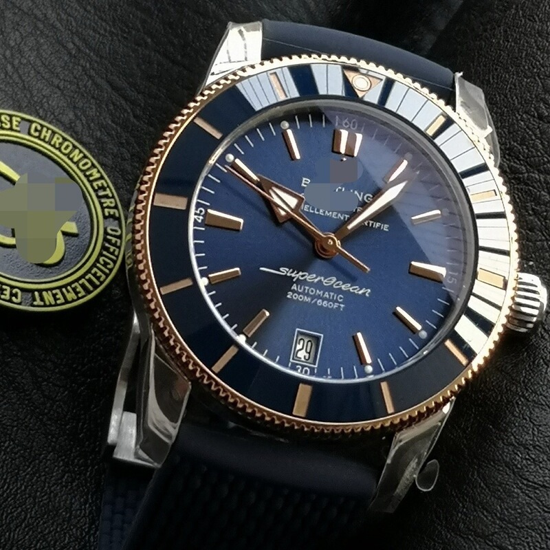 Centennial Revenge Spirit Blue Dial Gold Ring Braided Strap Super Ocean Series Fully Automatic Mechanical Waterproof Watch Centennial Revenge Spirit Blue Dial Gold Ring Braided Strap Super Ocean Series Fully Automatic Mechanical Waterproof Watch