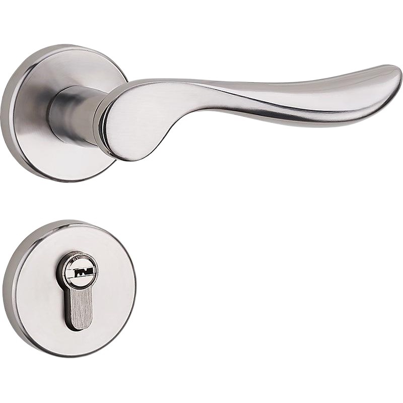 Cerradura de puerta de acero inoxidable interior dormitorio de tres piezas conjunto manija de puerta de baño simple cerradura de puerta de madera maciza europea