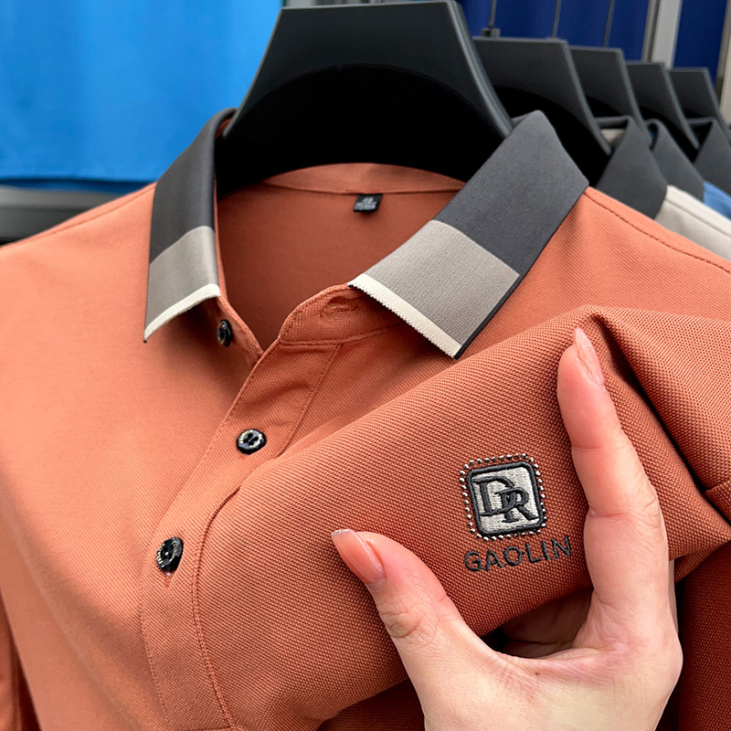 Camiseta de manga corta de algodón mercerizado verano de los hombres nuevos hombres de negocios Delgado Polo camisa papá camiseta Top batch