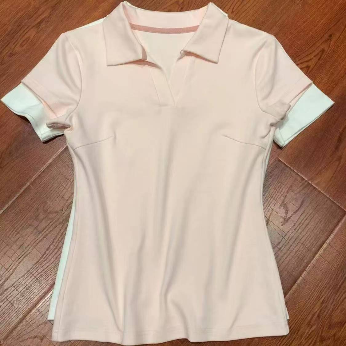 American-Style Right-Shoulder Short-Sleeved Shirt for Women, New Summer Style, Slim Fit, Simple and Versatile, Hot Girl Short Top