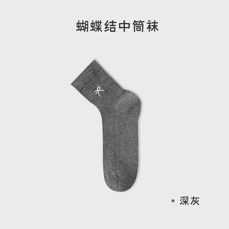 Calcetines de ballet de mujer primavera y verano, algodón japonés bordado, arco, calcetines de pila, Zhuhai al por mayor