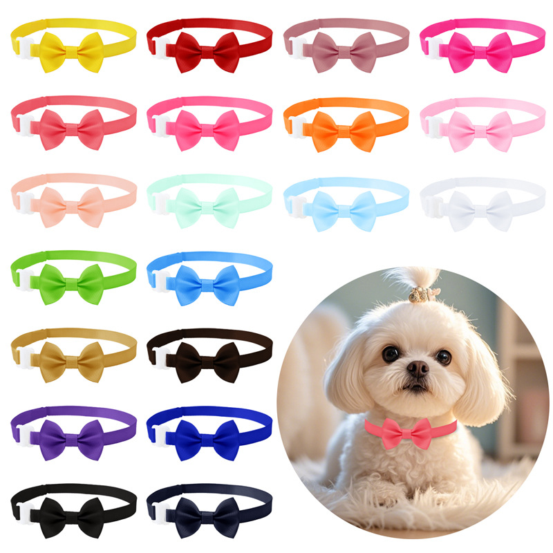 European and American Dog Bow Collar Rib with Cute Pet Decorative Necklace Amazon New Cat Handmade Jewelry