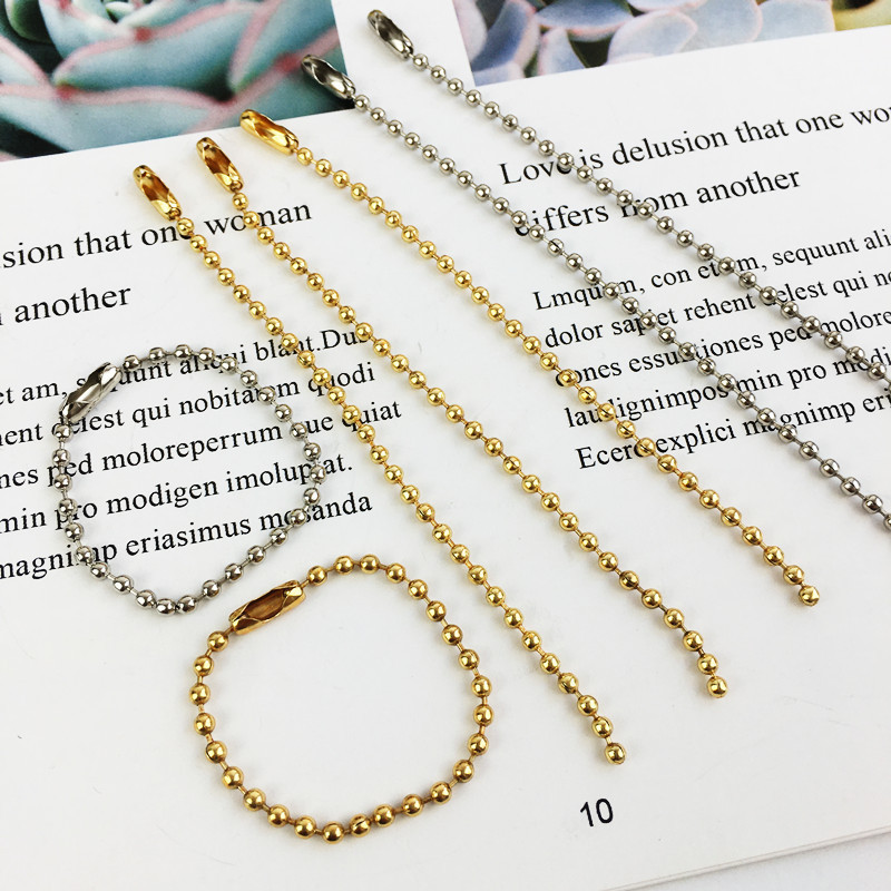 Zinc alloy electroplating bead chain packaging chain wave bead chain tag chain necklace key chain glue jewelry accessories