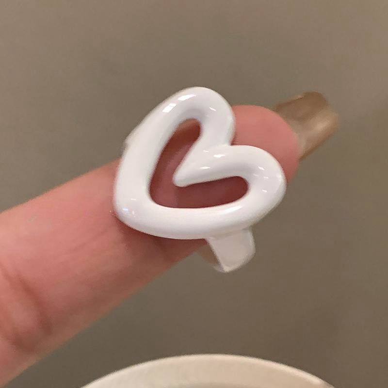 All Seasons Season 1 Piece Elegant Lady Heart Shape Alloy Resin Women's Open Rings Rings