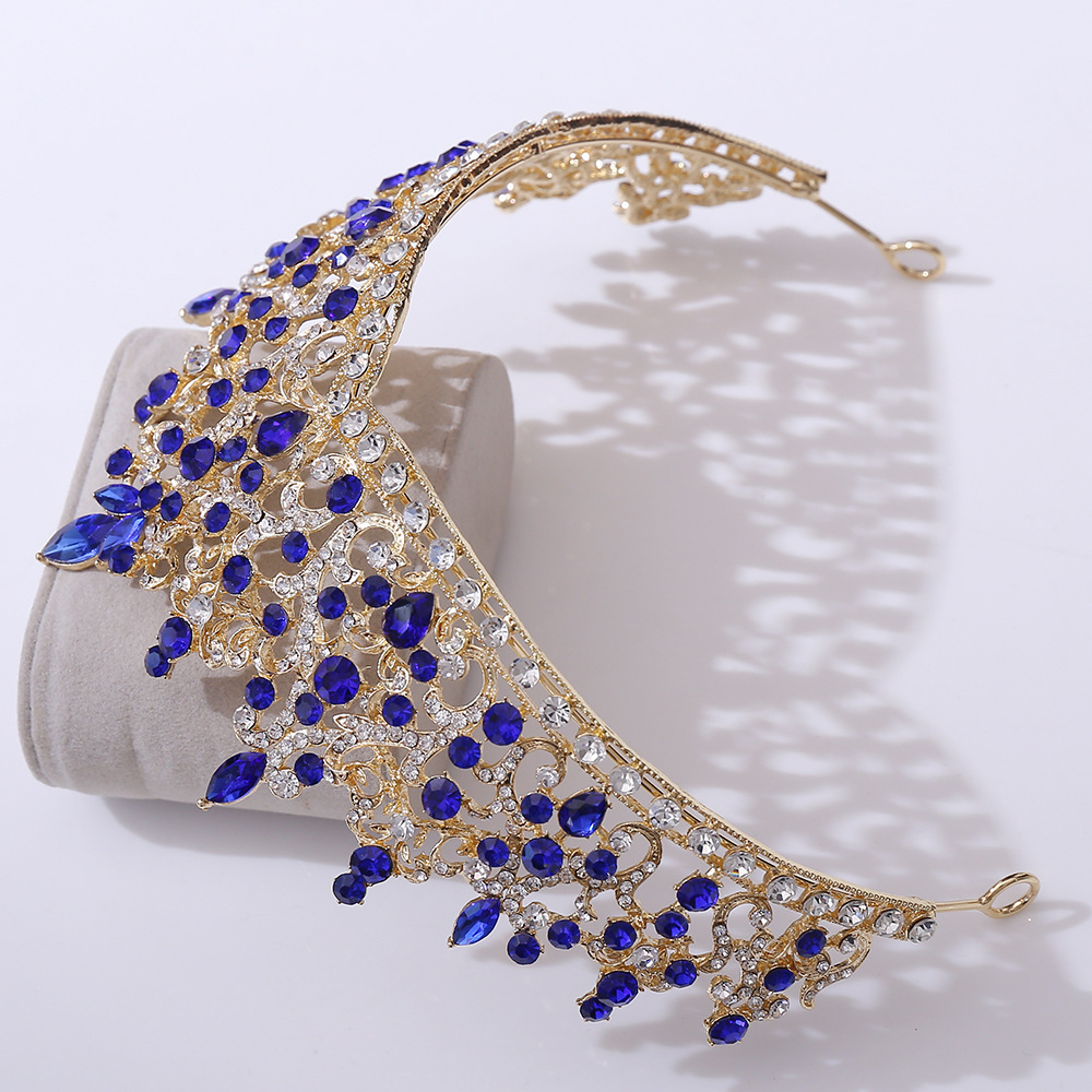 1 Piece Quantity Holiday Occasion Alloy Material Water Droplets Alloy Inlay Rhinestones Crown