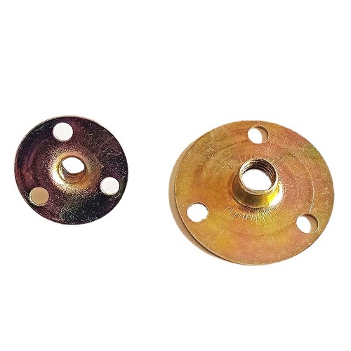 Factory direct sales three-hole iron plate nut metric m6m8m10 furniture connector nut double-headed iron plate nut