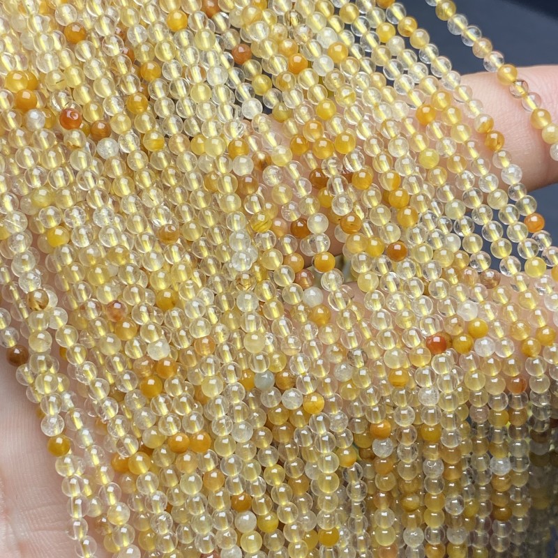 小咪珠天然黄兔毛半成品长链条DIY黄色水晶饰品配件项链隔珠批发